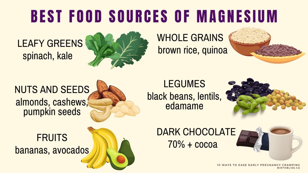 10 Ways to Ease Early Pregnancy Cramping- Best Food Sources of Magnesium